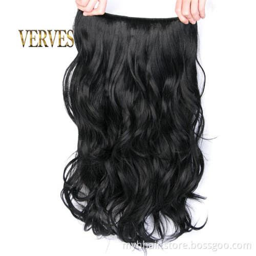 High Temperature Synthetic Hairpiece Clip In Hair Extensions Body Wave Hair Corn Wavy Long easy wear Synthetic Hair